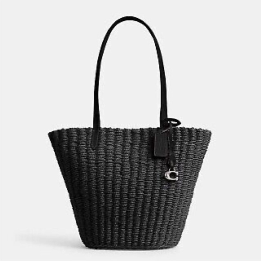 NWT Coach Black Woven Tote Bag